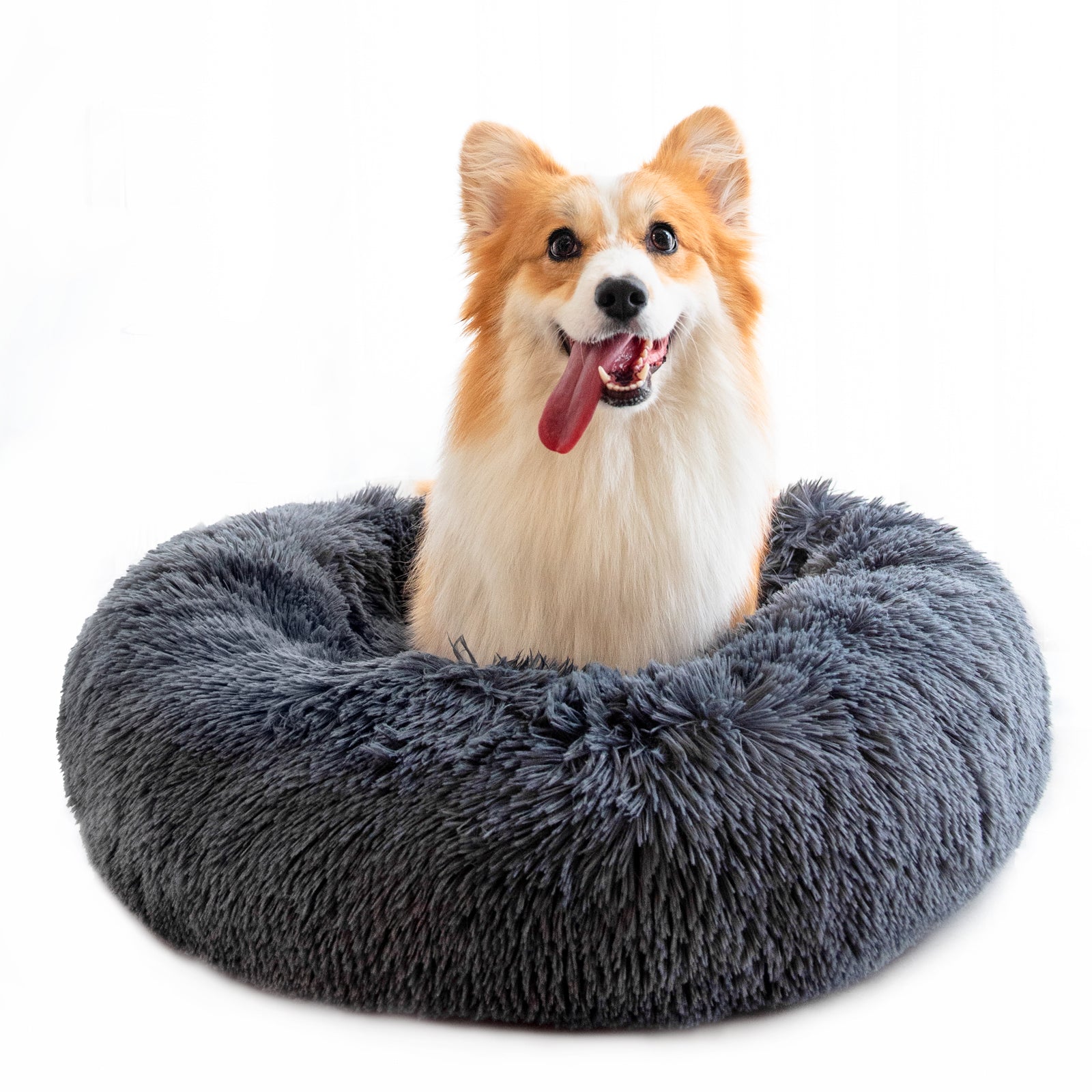 Small Round Plush Dog Bed