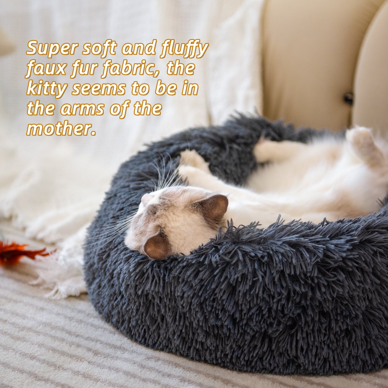 Small Round Plush Dog Bed