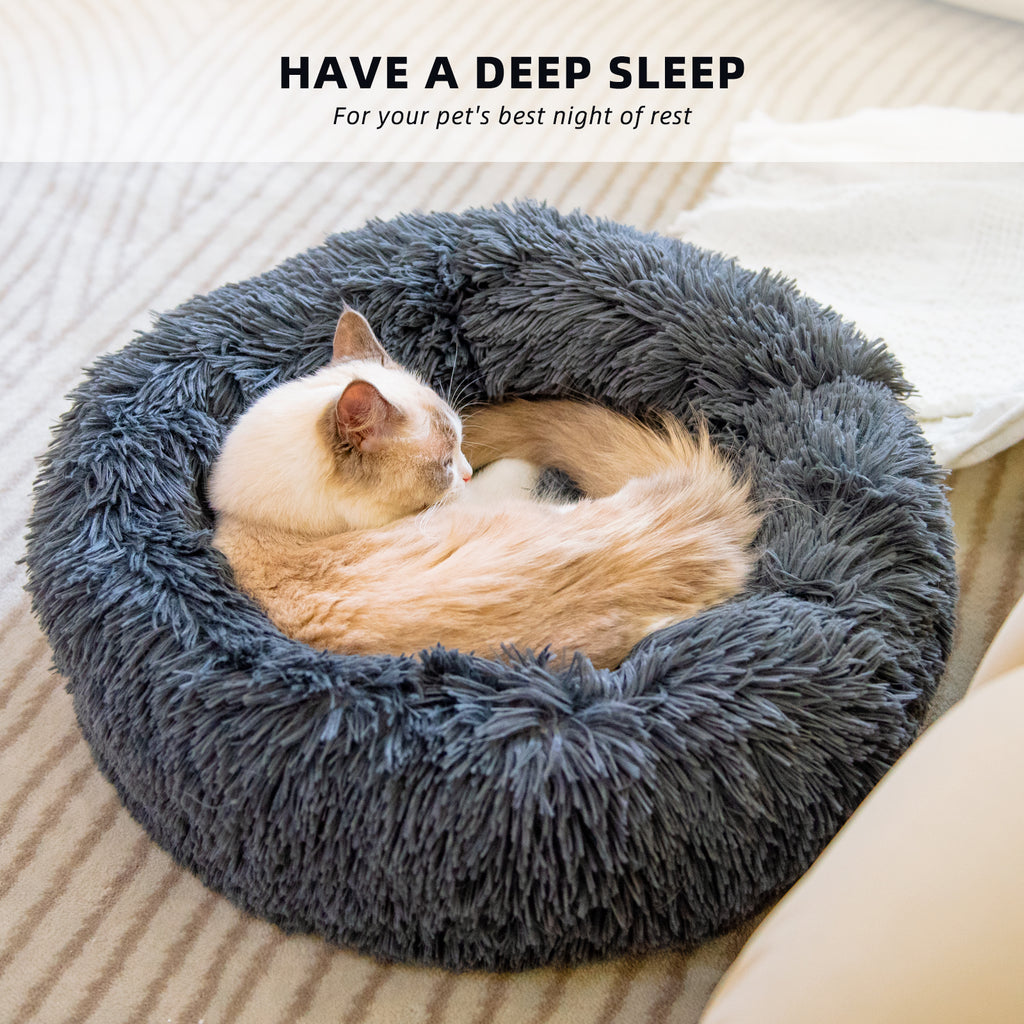Small Round Plush Dog Bed