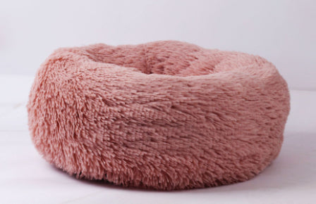 Small Round Plush Dog Bed